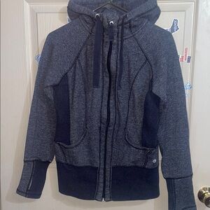 90 Degree by Reflex Charcoal Gray Black Fleece Zip Hoodie Jacket